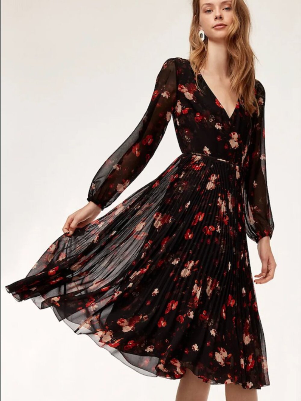 Aritzia Wilfred Beaune Wrap Dress Long Sleeve S